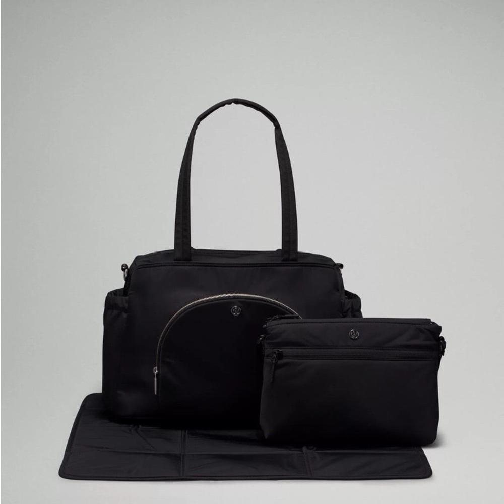lululemon athletica Black Tote Bag with Pouch Set